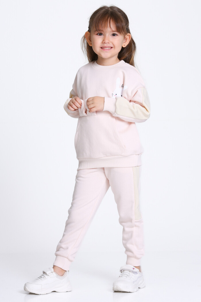 Kız Çocuk Pudra Little Cutie Baskı 1-5 Yaş Takım - 23304-2