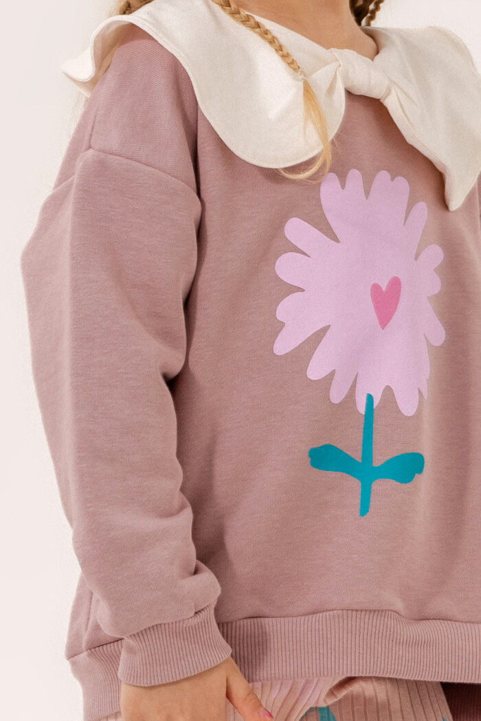 Kahve Çiçek Baskılı 1-5 Yaş Takım - 3505-4