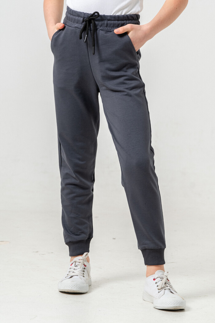 Erkek Çocuk Füme Beli Lastikli 7-13 Yaş Jogger Eşofman Alt - 65134-4