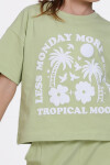 Yeşil Tropical Mood Baskılı 5-9 Yaş Takım - 2444-6
