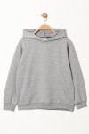 Erkek Çocuk Gri Kapüşonlu Kanguru Cepli 5-13 Yaş Sweatshirt- 3536-3