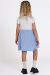 Kız Çocuk Mavi Müslin Fitilli 1-5 Yaş Elbise - 2474-5