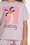 Lila Vacay Baskılı 3-7 Yaş Takım - 2542-5