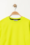 Erkek Çocuk Neon Sarı Bisiklet Yaka Basic 5-13 Yaş Sweatshirt- 3535-14